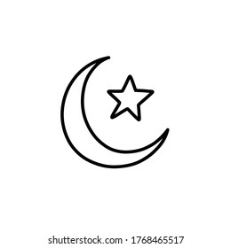 symbol of islam doodle icon, vector illustration