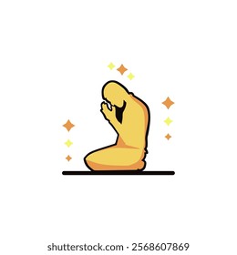 Symbol of islam flat icon isolated on white background, Islamic man prayer icon