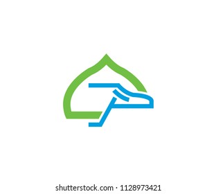 Symbol islam icon, mosque vector dome
