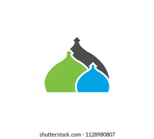 Symbol islam icon, mosque vector dome