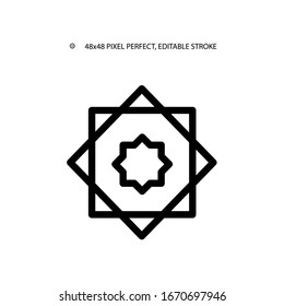 Symbol der islam einfachen Linie Symbol Vektorillustration Illustration.Bearbeitbarer Strich. 48x48 Pixel perfekt.