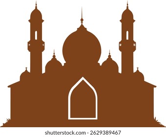 Símbolo de Arquitetura Islâmica - Ilustração de silhueta de mesquita vetorial