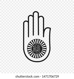 symbol of Jainism orJain Dharma. Vector illustration