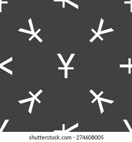 Symbol of japanese yen repeated on grey background