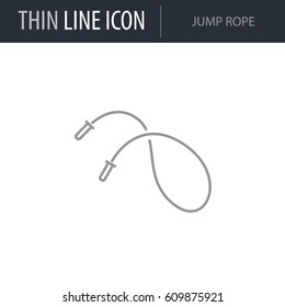 Symbol of Jump Rope. Thin line Icon of Diet. Stroke Pictogram Graphic for Web Design. Quality Outline Vector Symbol Concept. Premium Mono Linear Beautiful Plain Laconic Logo