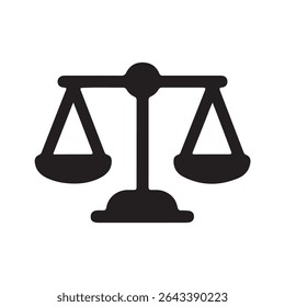 Símbolo de Justiça e Balança Escalas Ícone Ilustração Design para Legal e escritório de advocacia Branding Justiça, Justiça, e Assuntos Jurídicos Símbolo
