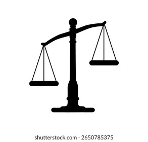 symbol of justice scale in white background