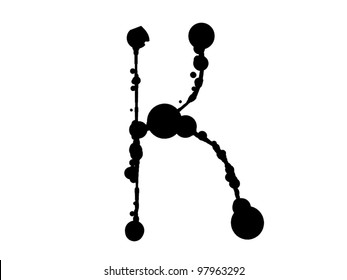 symbol K - Hand drawn vector abc