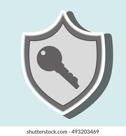 symbol key safe yellow bakcground