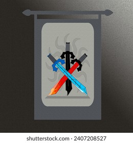 A symbol of the kingdom, there are 3 swords, each with a different shape.