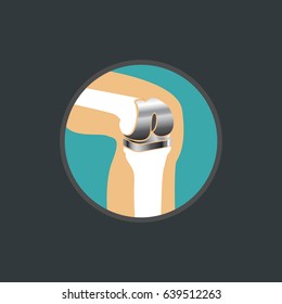 symbol of knee replacement, knee replacement logo vector icon design