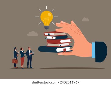 Symbol of knowledge, business, learning, studying and research. Online education. E-learning banner. Flat vector illustration