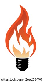 Symbol of a lamp with a flame.