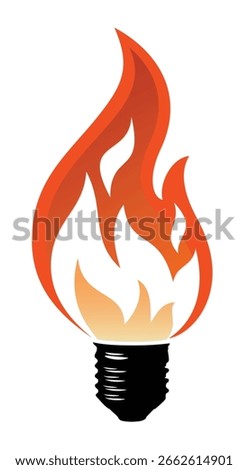 Symbol of a lamp with a flame.