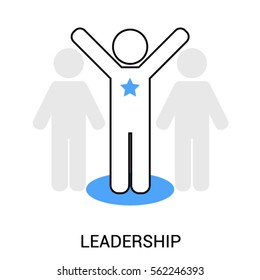 Symbol of Leadership. Flat premium quality icon.