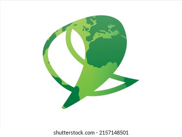 Symbol of legal and safe abortion on planet Earth in green. Legal abortion and global insurance