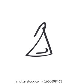 Symbol a letter with art line, abstract triangle sign, font, typography, alphabet, word, read, write, star, mountain, roof, v, a, corporate network