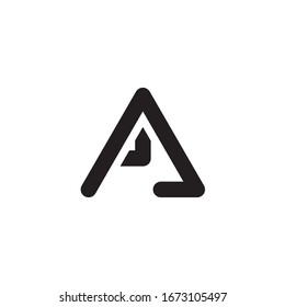 Symbol a letter with art line for business, abstract triangle sign, font, typography, alphabet, word, read, write, star, mountain, roof, v, icon a, corporate network