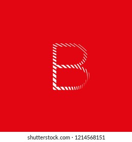 Symbol letter B represented by curved lines in blur