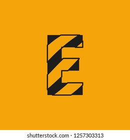symbol letter E envelope figure icon for advertising, editable vector