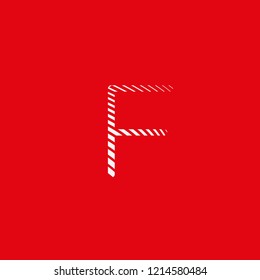 Symbol letter F represented by curved lines in blur