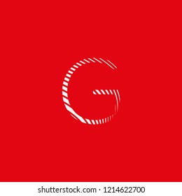 Symbol letter G represented by curved lines in blur