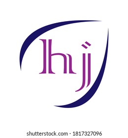 Symbol letter hj icon vector design illustration