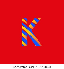 symbol letter K with volumetric effect decoration for children's party