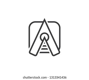 Symbol letter a line art