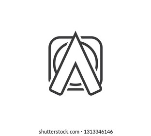 Symbol letter a line art