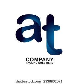 Symbol AT letter logo on white background, can be used for art companies, sports, etc