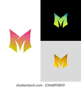 Symbol letter M logo vector, business logos, 3d colorful