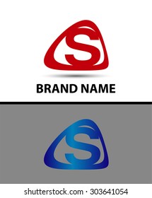 Symbol of letter S in circle. template logo design
