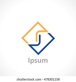 symbol of letter s in the rhombus. template logo design