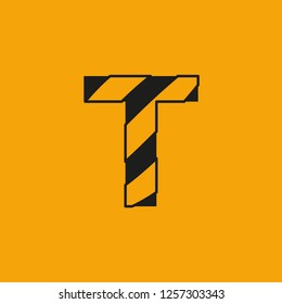 symbol letter T envelope figure icon for advertising, editable vector