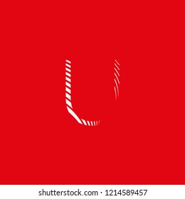 Symbol letter U represented by curved lines in blur