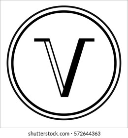 Symbol of letter v. template logo design. Black monogram.