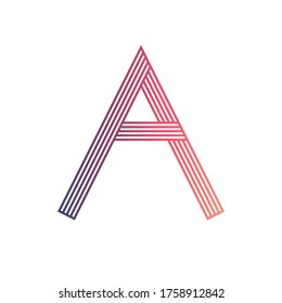 Symbol Letter A Vector Simple Line