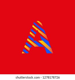 symbol letter A with volumetric effect decoration for children's party