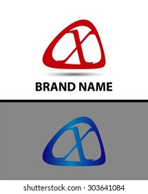Symbol of letter X in circle. template logo design
