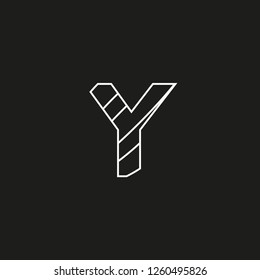 symbol letter Y with hidden ends formed by lines, editable vector