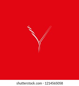 Symbol letter Y from lines that curve