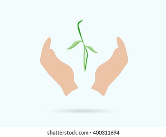 Symbol Life Form Growth Human Hands Stock Vector (Royalty Free ...