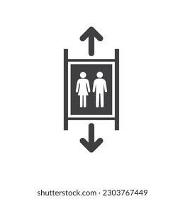 symbol of lift, elevator icon, vector art.