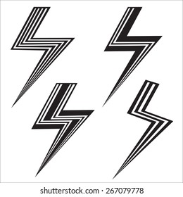 symbol of lightning bolt in lines