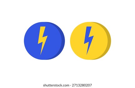 symbol with lightning symbol with round badge