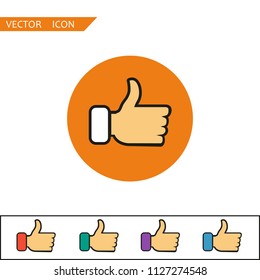 Symbol like. Finger icon vector illustration. Flat hand like Icon.)