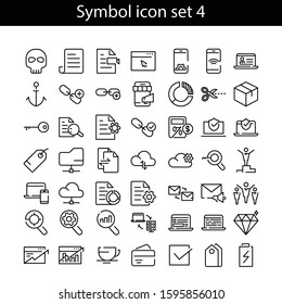 Symbol Line Icon Set. Vector graphics.
