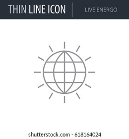 Symbol of Live Energo. Thin line Icon of Ecology Elements. Stroke Pictogram Graphic for Web Design. Quality Outline Vector Symbol Concept. Premium Mono Linear Beautiful Plain Laconic Logo