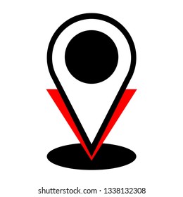 Symbol of location indicator on white background